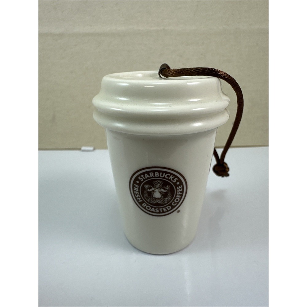 Starbucks Coffee 1971 Brown Siren Logo To Go Cup Ceramic Christmas Ornament 2011